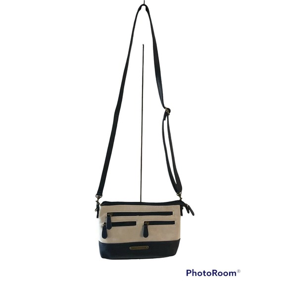 Stone Mountain Accessories Handbags - Stone Mountain USA Women’s 2–tone Beige/Dk Blue Crossbody Bag